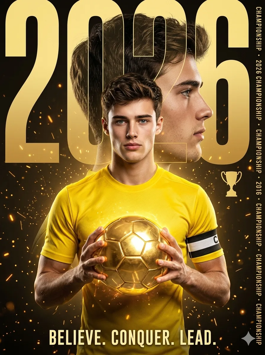 The Golden Football Champion Illustration