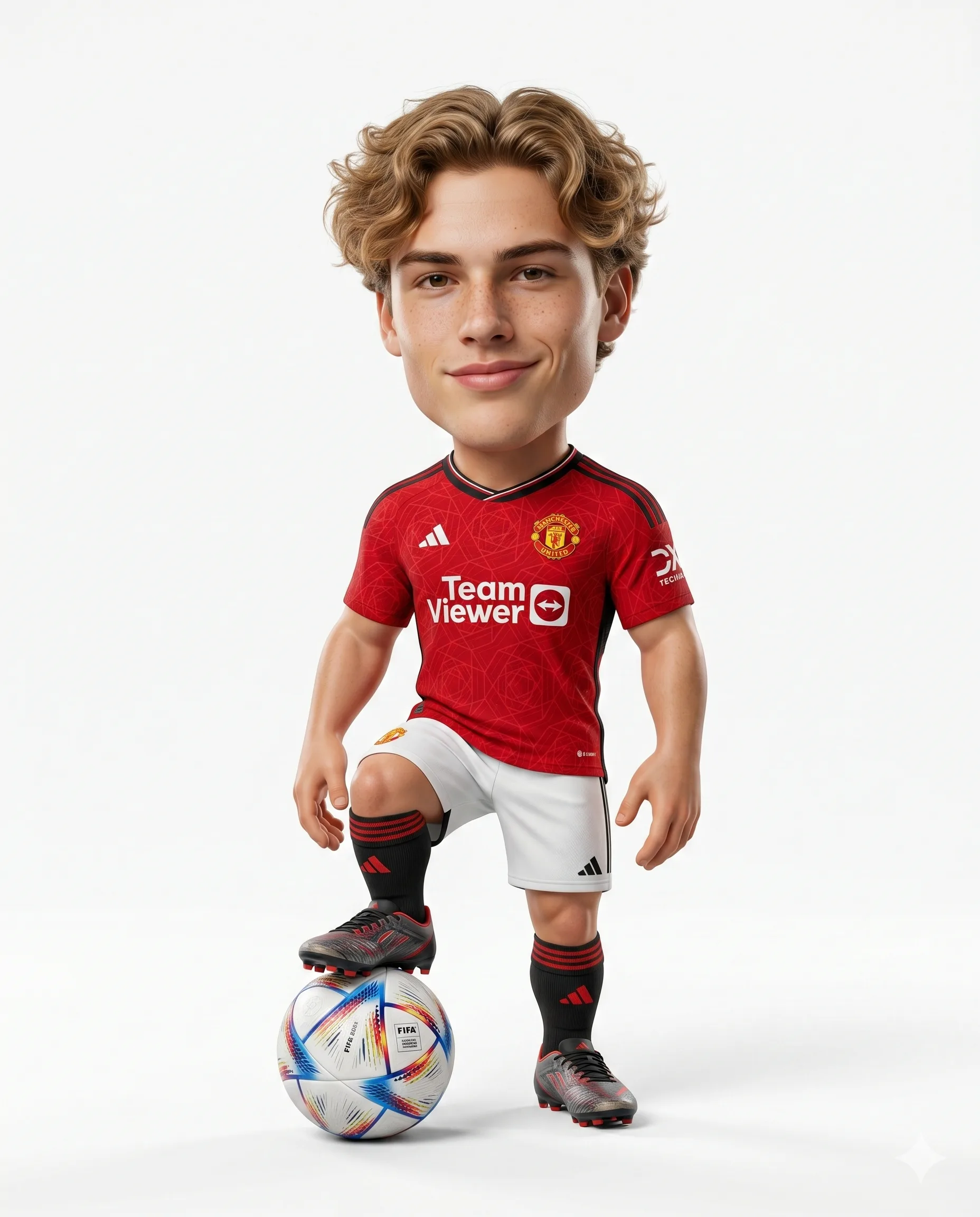 3d Football Player Caricature Portrait