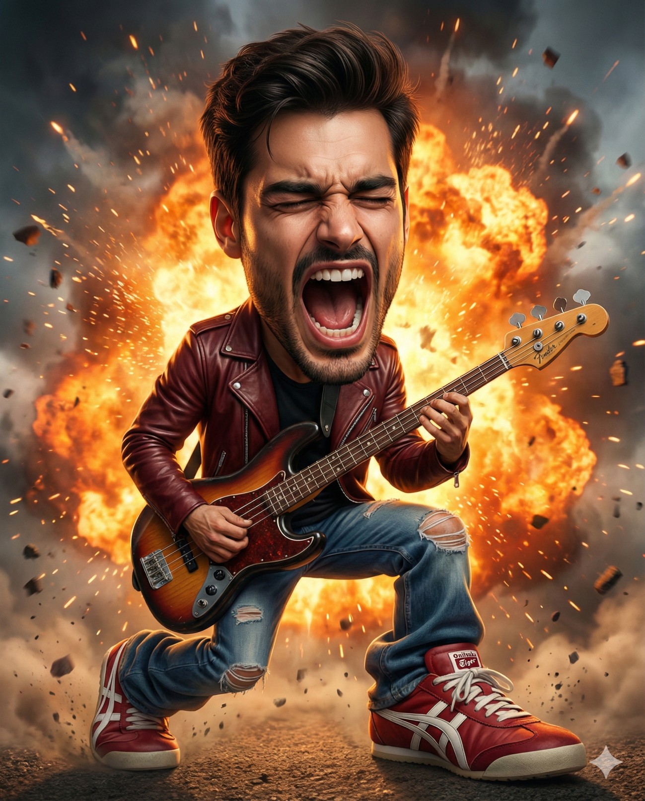 Bass Blast 3d Caricature Portrait