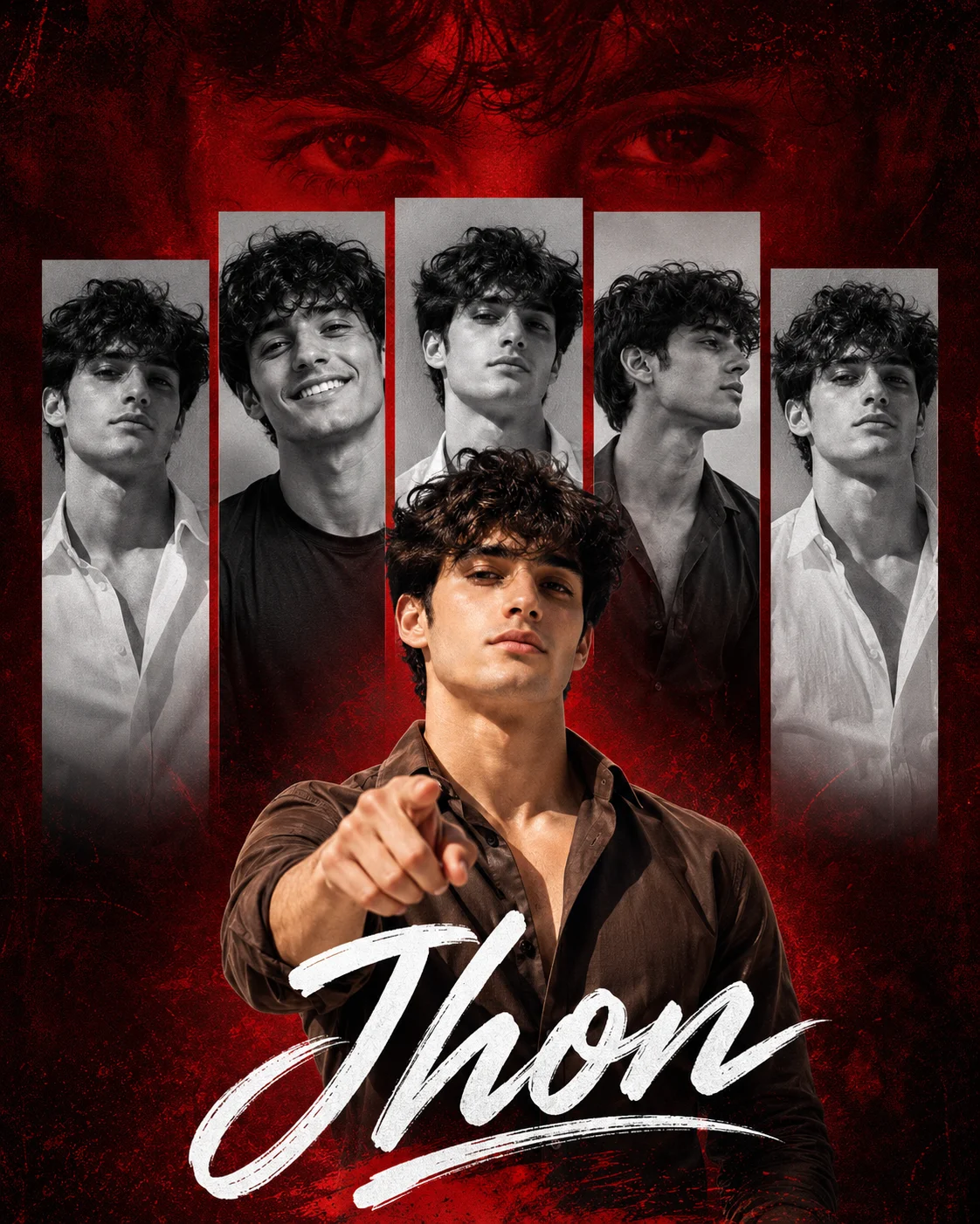 Dramatic Red Character Collage