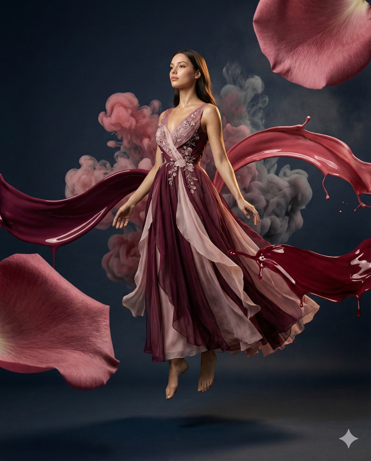 Fluid Mid Air Studio Fashion Beauty Portrait
