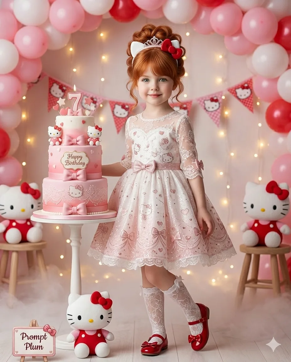 Dreamy Hello Kitty Themed Birthday Girl Portrait