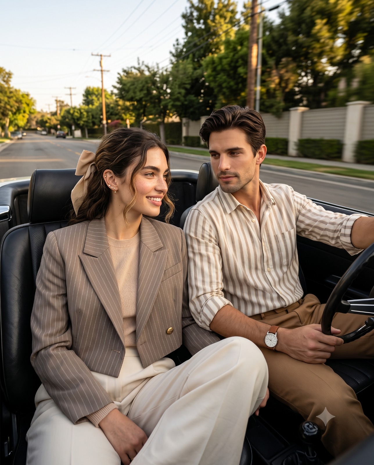 Golden Hour Drive Classic Style Portrait