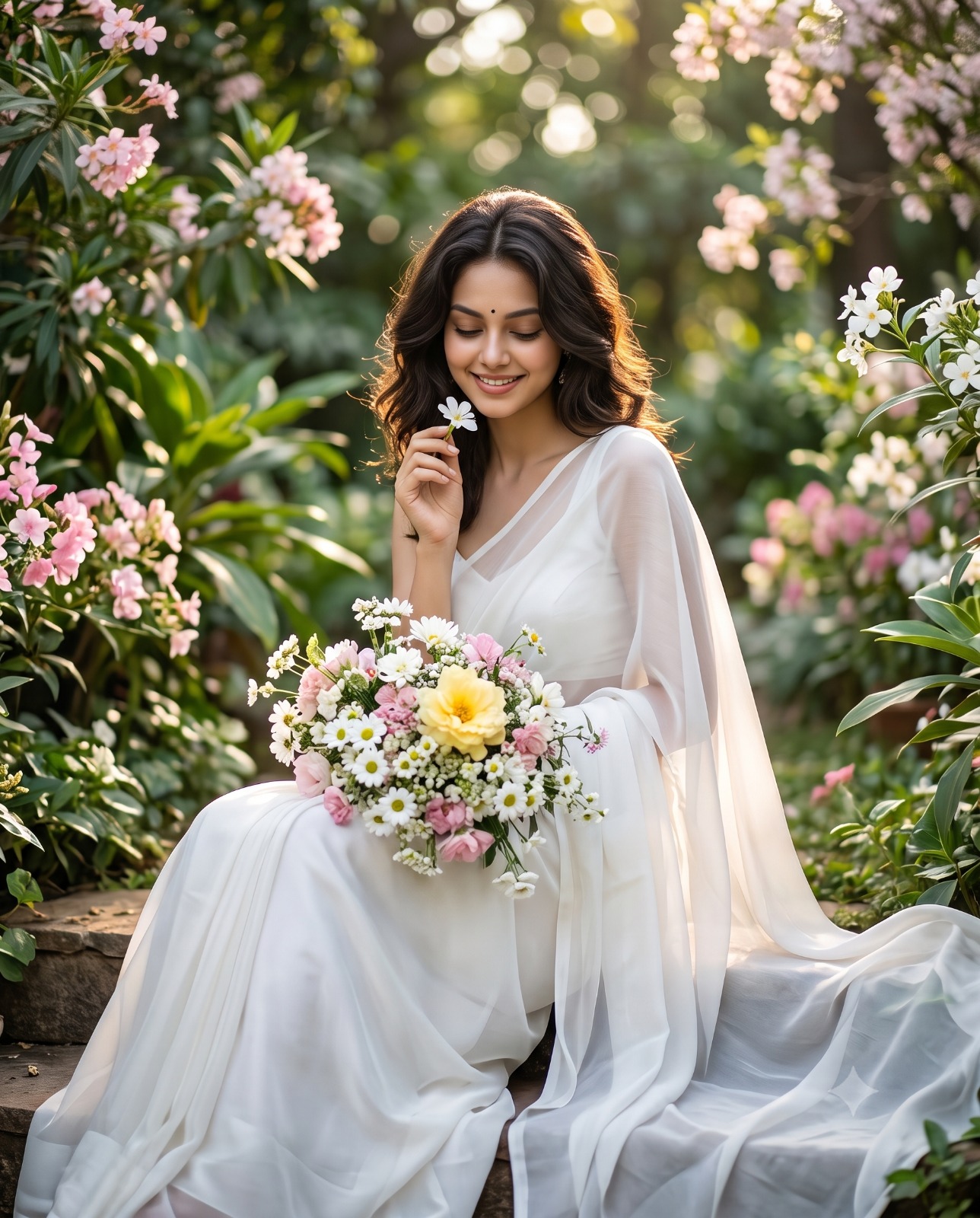 Ethereal Grace in the Garden Portrait