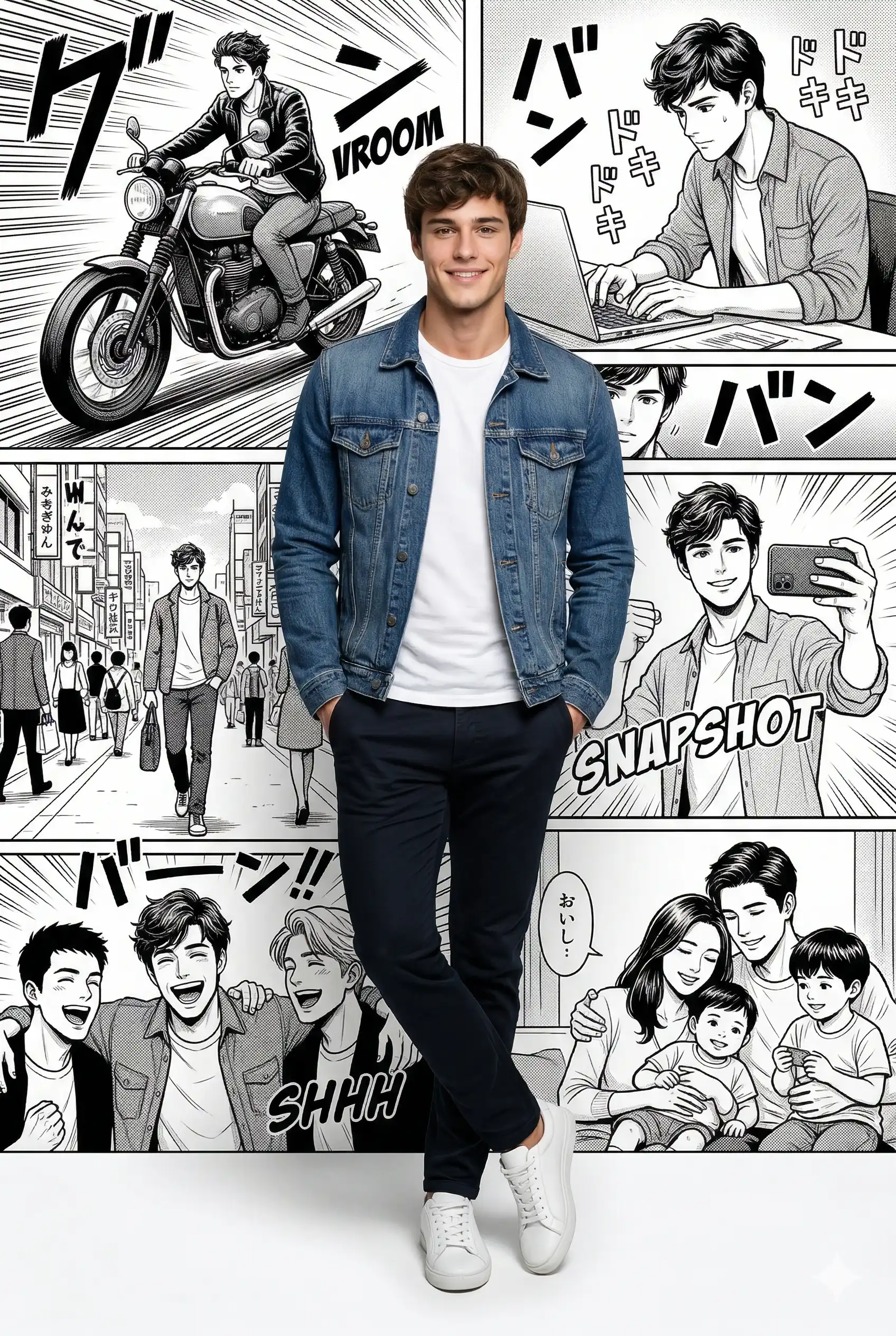 Manga Style Illustrated Life Story Panels