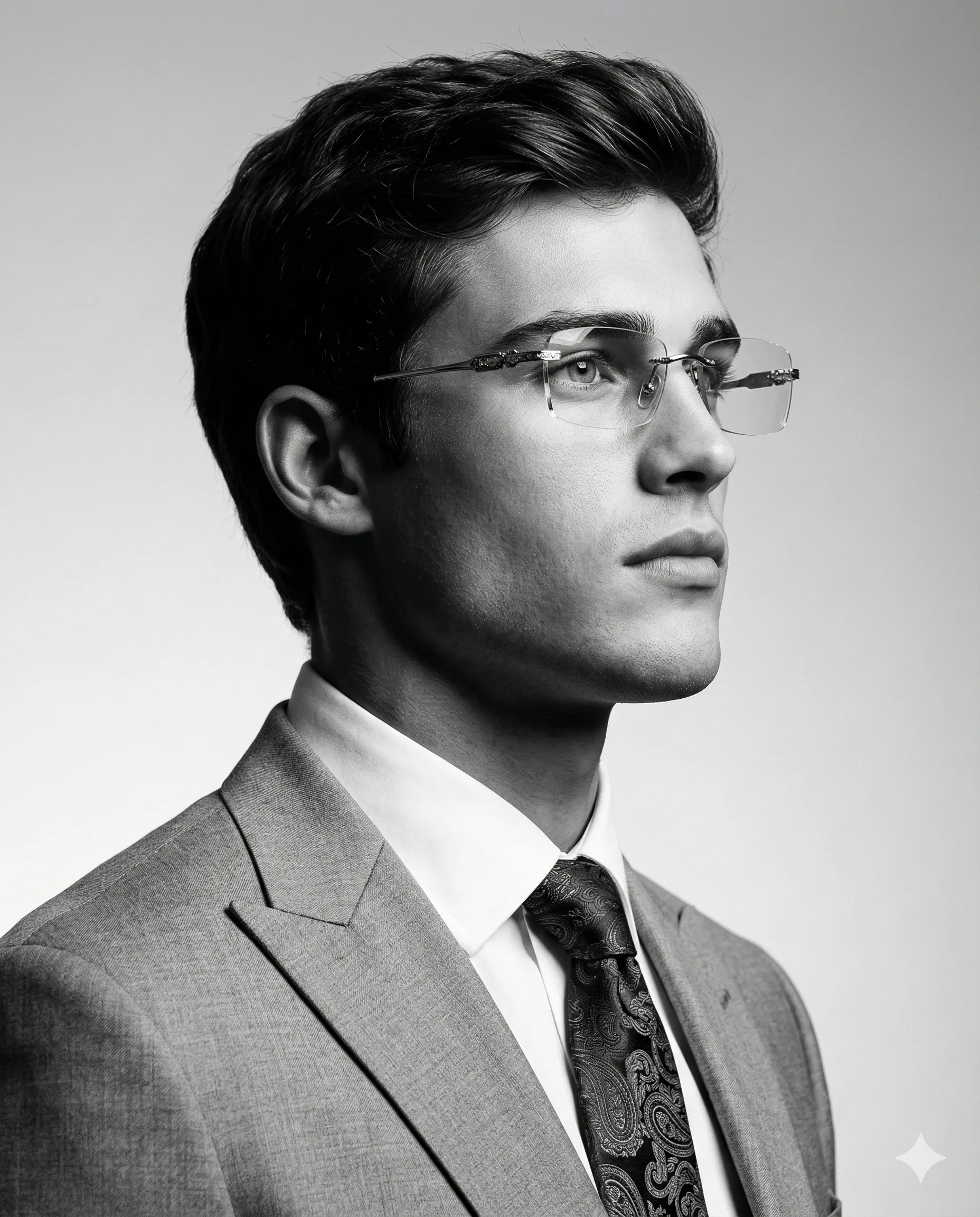 Rimless Clarity Black Portrait