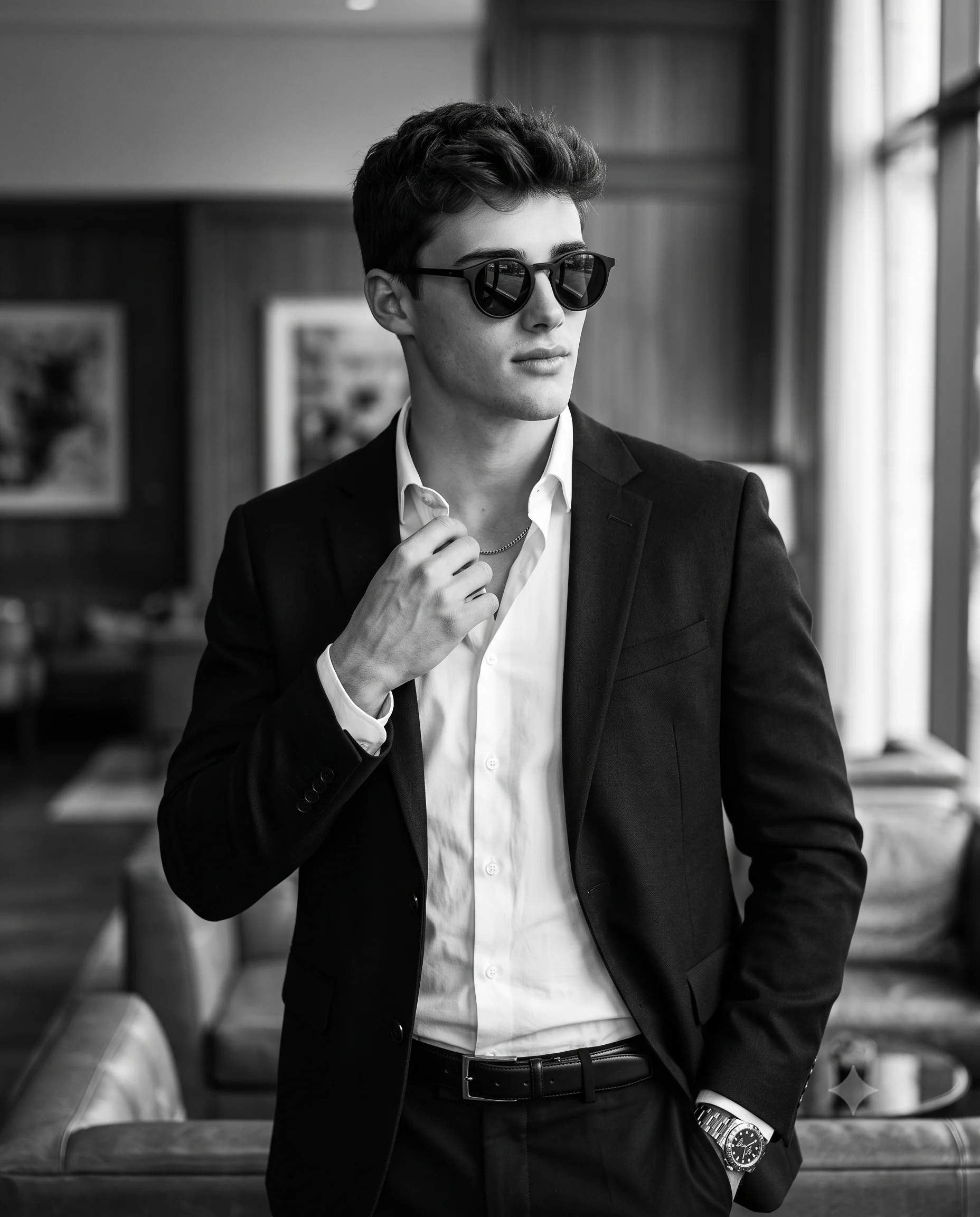 Quiet Luxury B&w Male Portrait