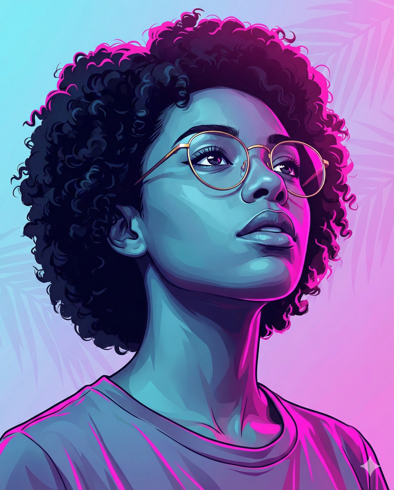 Neon Curls Character Design