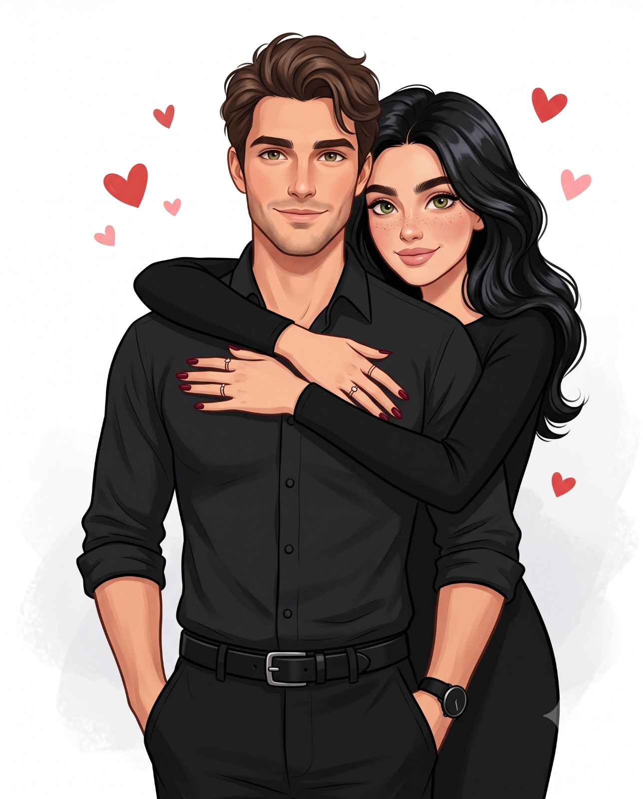 Wrapped in Affection Cartoons Illustration
