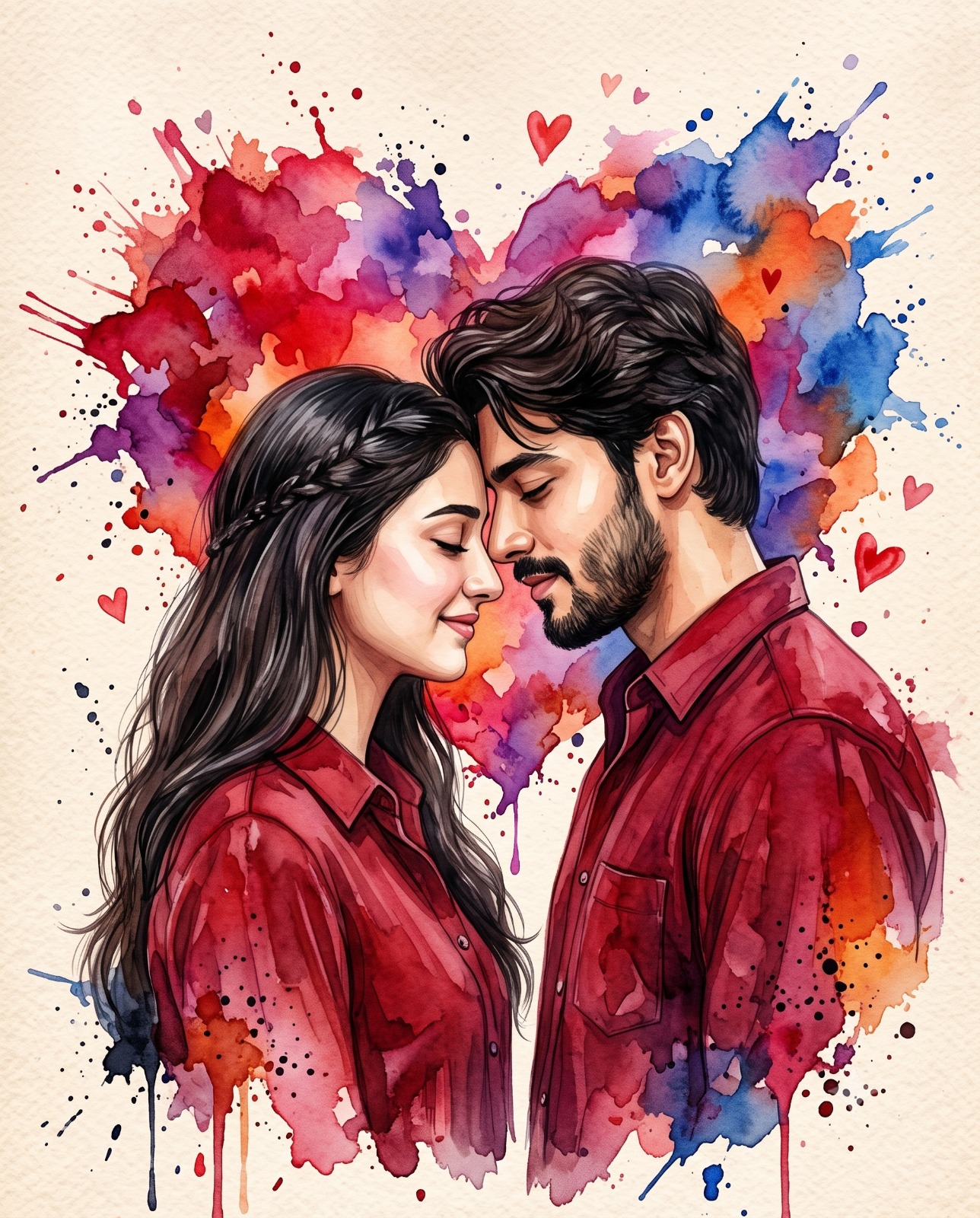 Watercolor Romance Ai Art