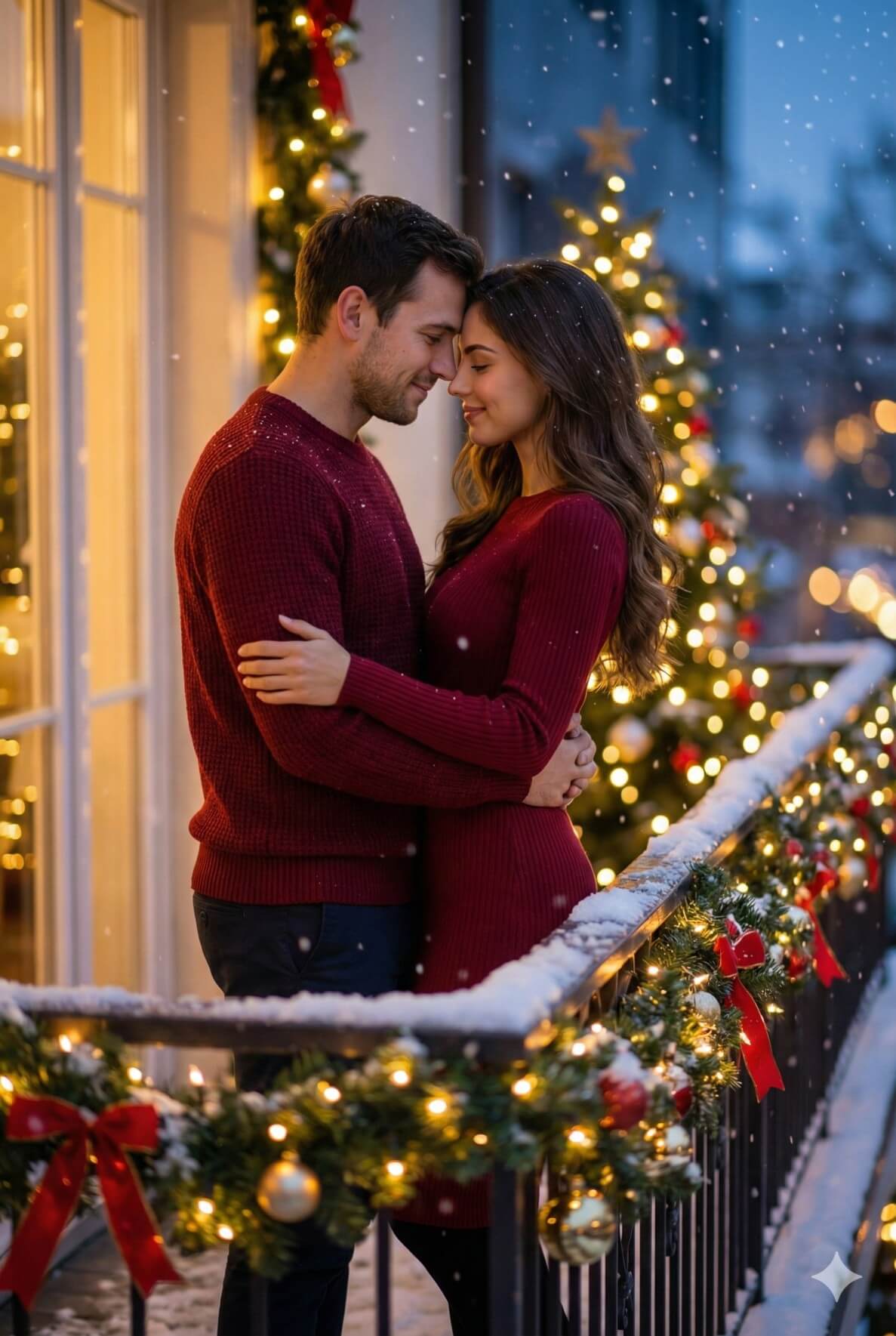 Joyful Winter Couple Celebration Portrait