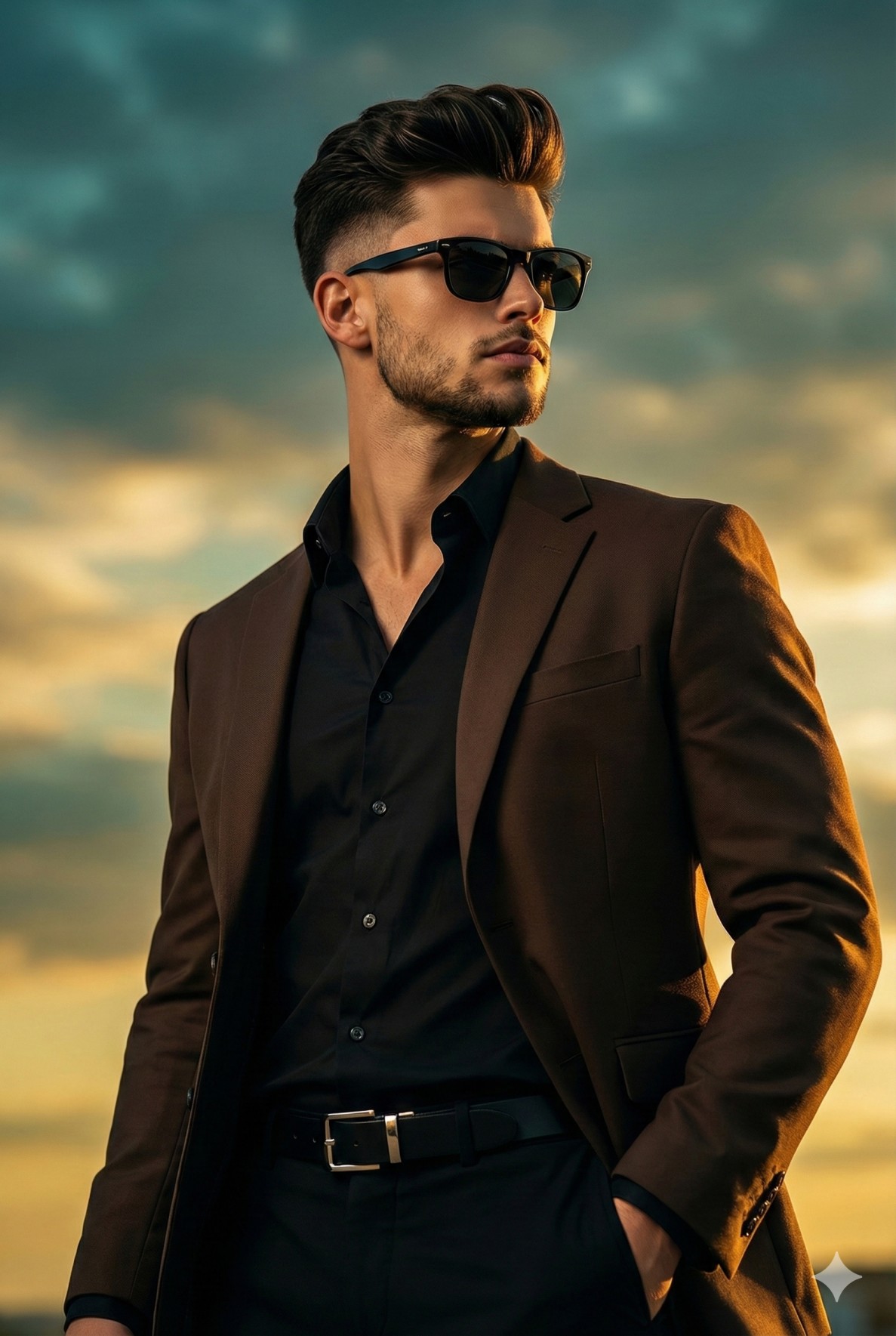Earthy Brown Tones Moody Cinematic Fashion Portrait