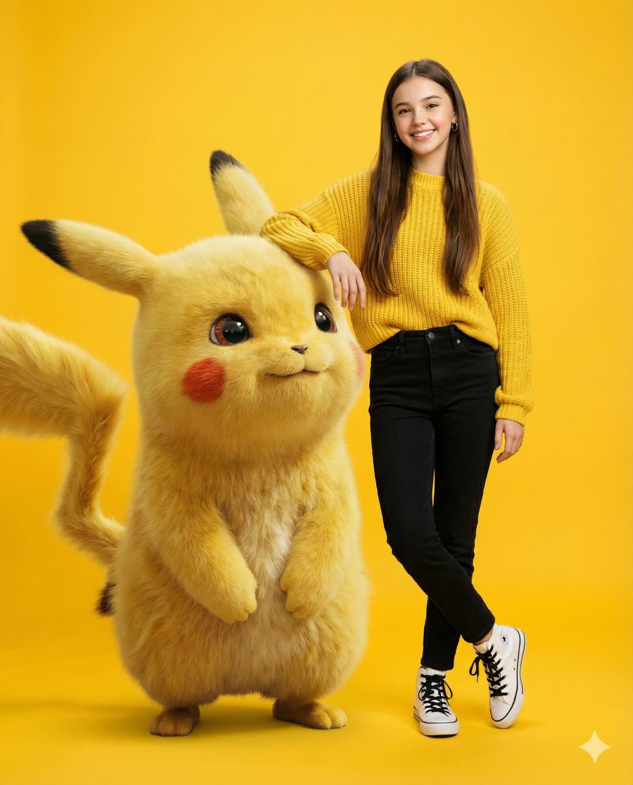 3D Render: Woman with Adorable Animal Companion