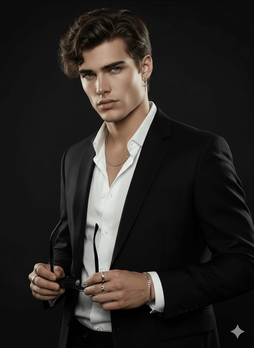 Modern Gentleman Sharp Tailored Suit Portrait