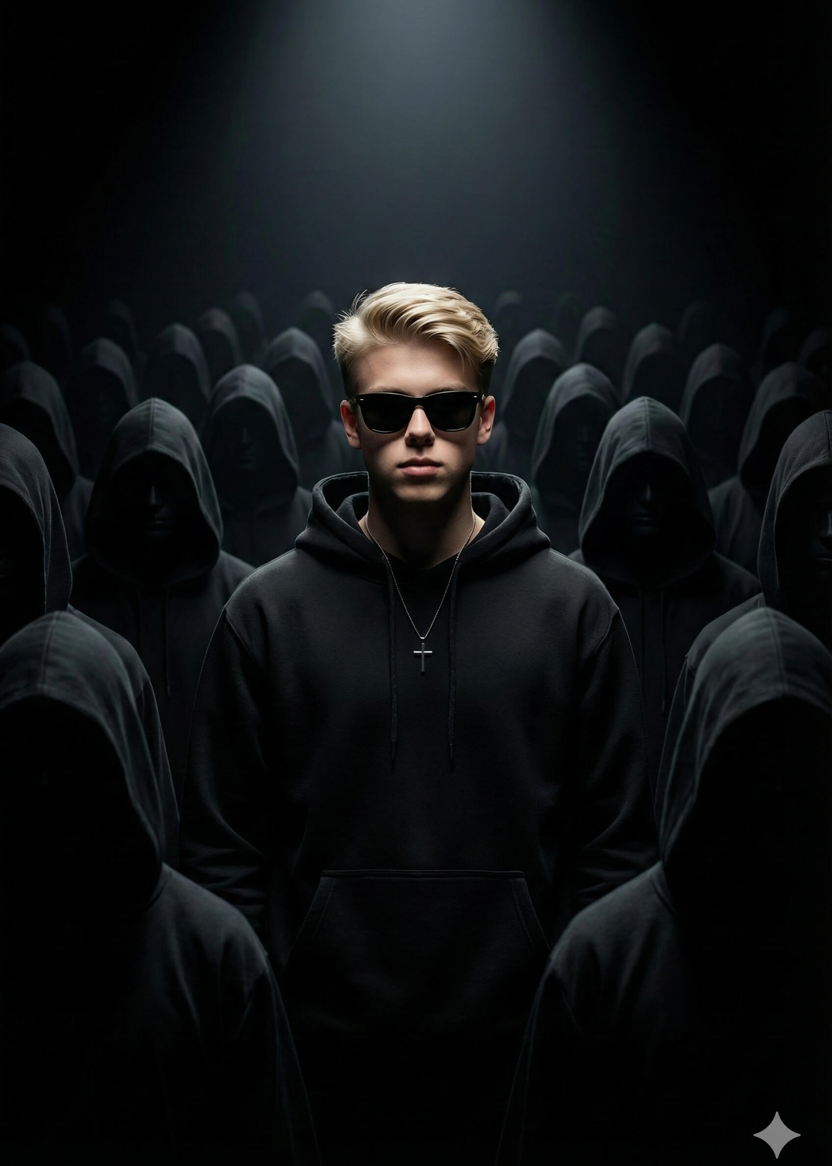 Single Spotlight Dramatic Cinematic Stage Portrait