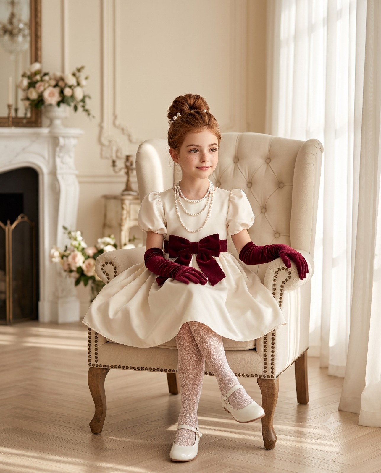 Victorian Vintage Party Dress Little Girl Portrait